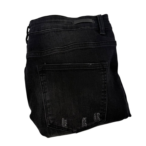 Risen Denim - Risen Los Angeles Womens‎ 2XL High Rise Distressed Skinny Jeans Black